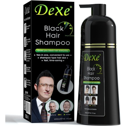Dexe - Dexe Black Hair Shampoo 400ml Instant Hair Darkening Dye For Men And Women