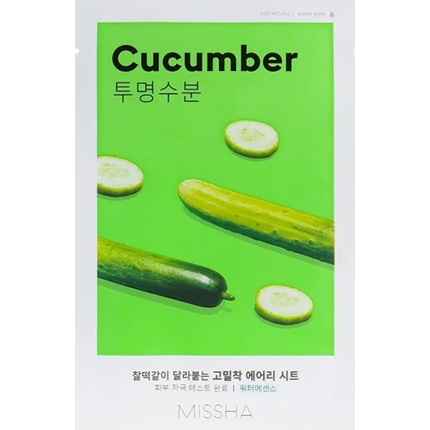 Missha - Missha Airy Fit Cucumber Sheet Mask Moisturizing Face Mask With Cucumber Extract 19g