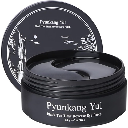 Pyunkang Yul Black Tea Time Reverse Eye Patch Reduces Puffy Eyes Fine Lines Under Eye Bags Face Moisturizer Revitalizer Korean Eye Skin Care Gel Pads with Low-Molecular Collagen 1.4g X 60ea product image