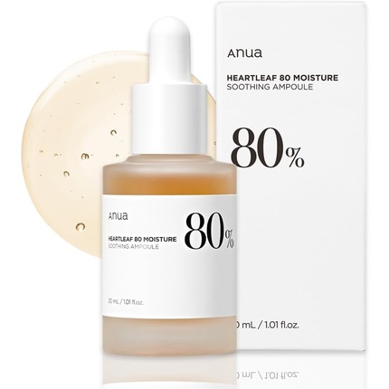 Anua Heartleaf 80% Soothing Ampoule 30ml - Face Skin Calm Serum Hydrating Panthenol B5 Calming Treatment Essence for Combination, Sensitive, Normal Skin product image