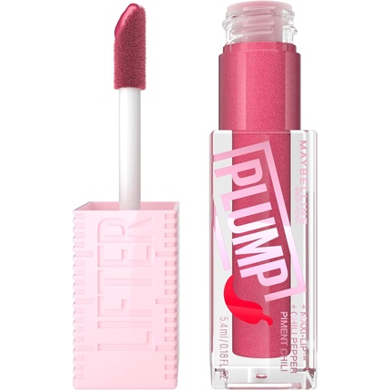 Maybelline - Maybelline New York Lifter Plump Lip Gloss Lasting Plump Heated Formula with Hyaluronic Acid and Chilli Pepper XL Wand Vegan Formula Shade 002 Mauve Bite