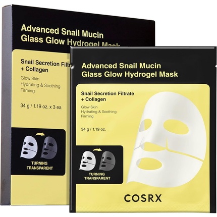 Cosrx Advanced Snail Mucin Glass Glow Hydrogel Face Masks Skincare with Collagen product image