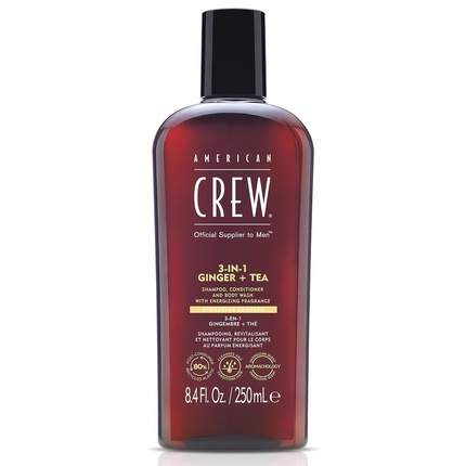 American Crew - American Crew 3-IN-1 Ginger + Tea Shampoo, Conditioner and Body Wash 8.4 Fl Oz