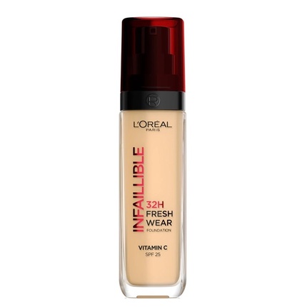 L'Oréal - L'Oreal Infaillible 32h Fresh Wear Foundation Long-Lasting Face Foundation 125 Warm Undertone 30ml