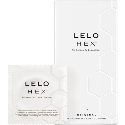 LELO HEX Original Ultra Thin Condoms with Increased Strength 12 Condoms - Pack of 12