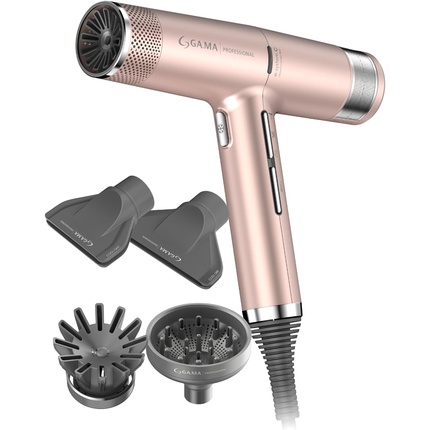 Ga.MA Italy - Gama Italy Professional iQ3 Perfetto Hair Dryer - Original Smart Design Made in Italy, Maximum Power Energy Savings, Ultra-Light Gold Rose