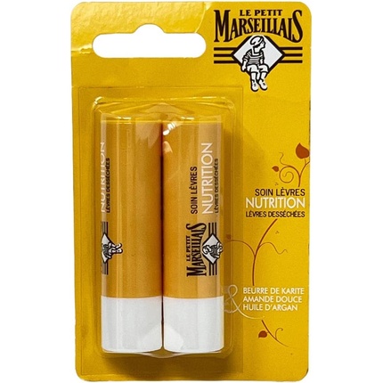 Le Petit Marseillais Lip Balm Shea Butter Almond Argan Oil 4.9 g - Pack of 2