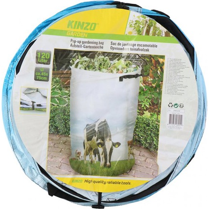 Kinzo Garden Waste Bag Pop-Up Cow 120 Liters 75 X 45 Cm Blue